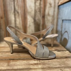 Nina silver shimmer cocktail shoe